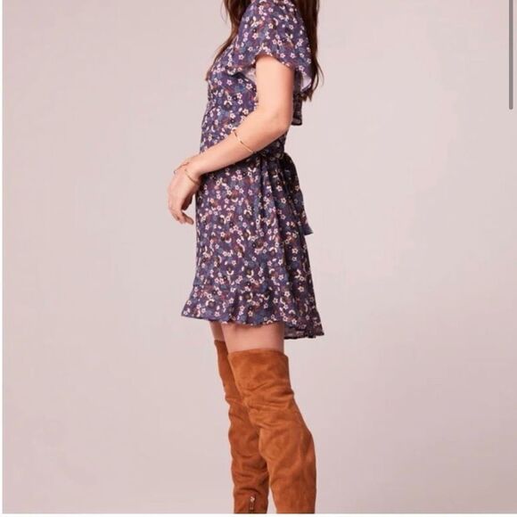 NWT XS Band Of The Free CORALINE PURPLE FLORAL CROSSOVER MINI DRESS - Picture 5 of 14